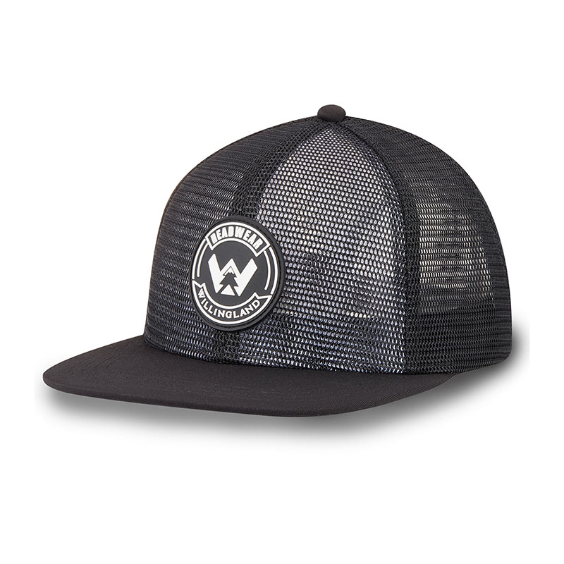 Polyester Mesh Snapback Flat Brim Caps with Custom Badges - 图片 2