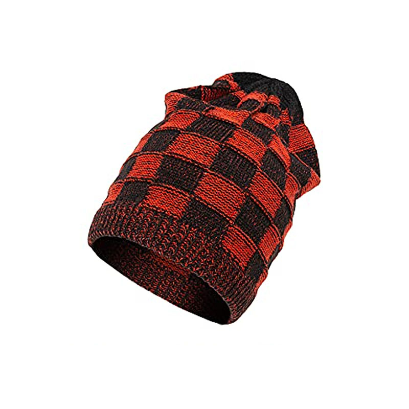 Muti-Checkerboard Pattern Slouchy Beanies Custom Logo Acceptable - 图片 2