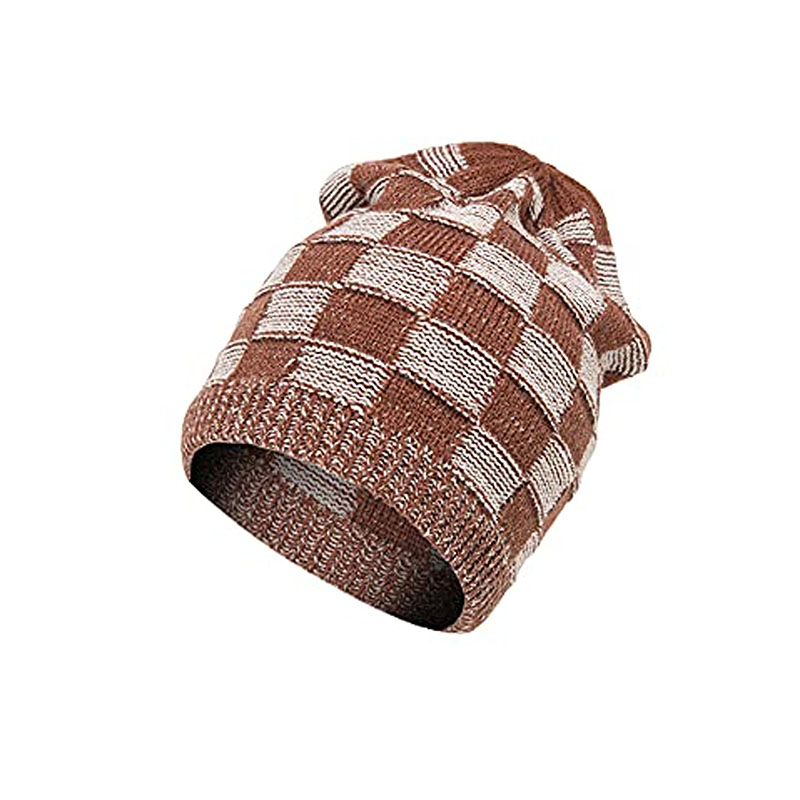 Muti-Checkerboard Pattern Slouchy Beanies Custom Logo Acceptable - 图片 3